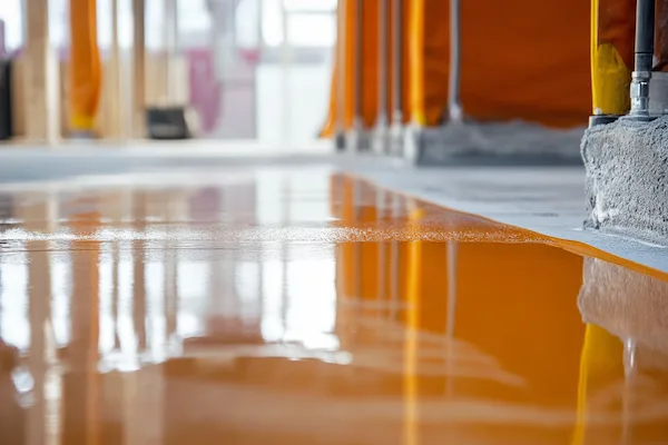 orange self leveling floor