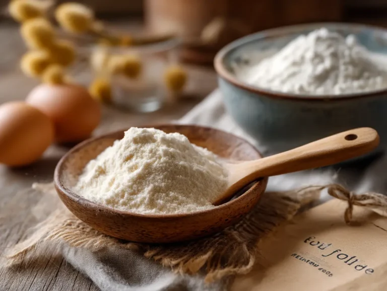 cmc powder in a wooden bowl