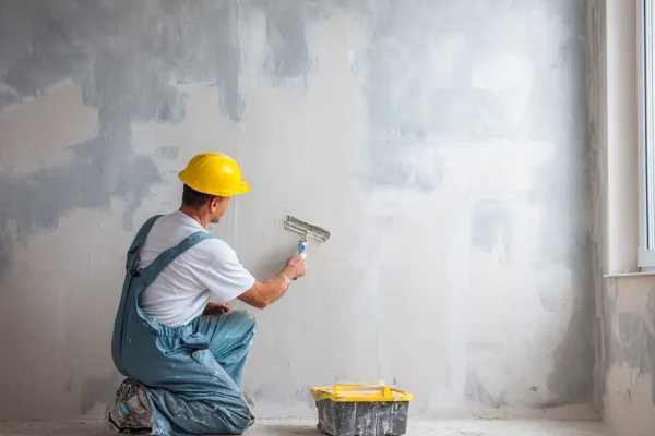 a-man-applying-mortar-on-wall